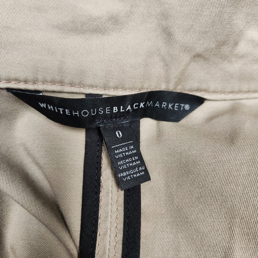 Taupe Fitted Buckle Collar Utility Jacket from White House Black Market. - Picture 10 of 15